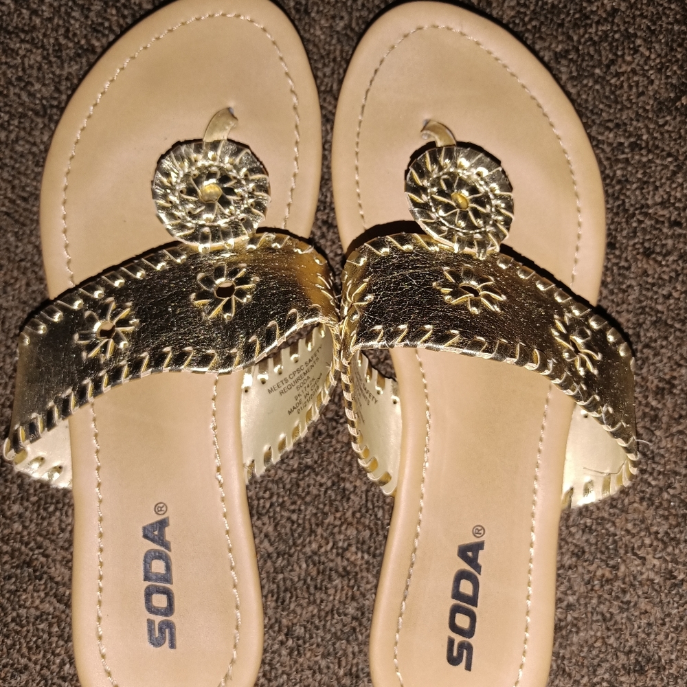 Gold Flip Flops